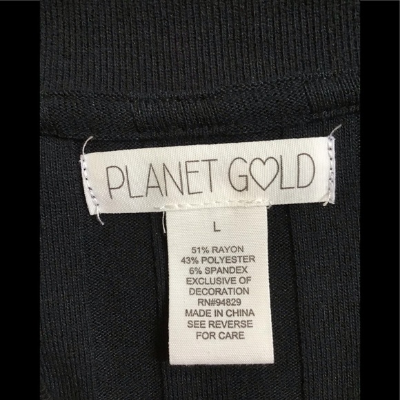 NWOT Black Baby Tee with Racer Stripes - Picture 8 of 9